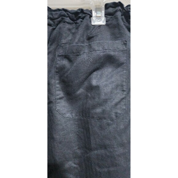 Lauren Ralph Lauren Womens Cropped Pants Sz Large Black Linen Blend Pull On - Picture 10 of 14